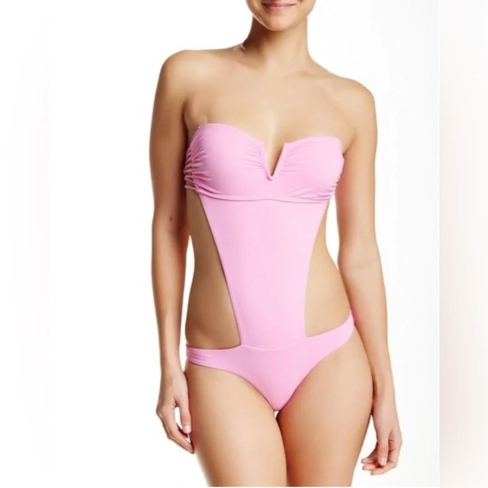 Frankie’s Bikinis Cali Cut Out One Piece Pink Size XS